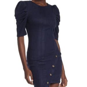Max + Ash Navy Blue Ribbed Dress, M